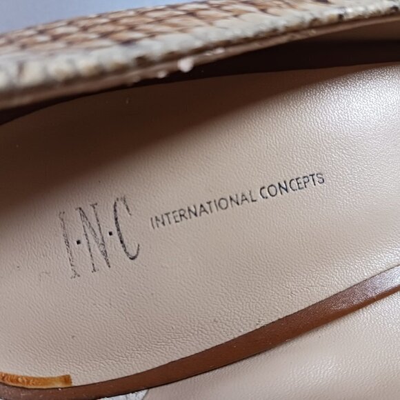 INC International Concepts Snakeskin Embossed Leather Pumps - Picture 3 of 8